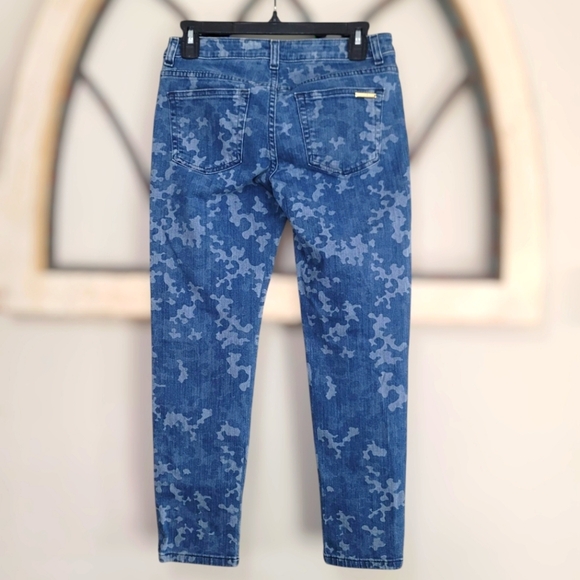 Michael Kors Izzy Printed Skinny Hip Jeans Indigo blue Low Rise Size 0 - Picture 6 of 7